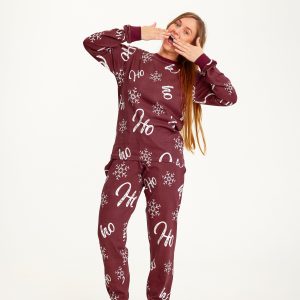 Årets julepyjamas: HO HO HO Pyjamas - dame / kvinder.