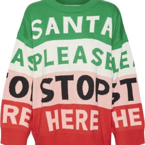 Vmsantatext LS Oneck Pullover Xmas