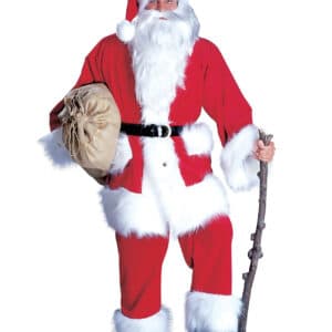 Klassisk Rød Deluxe Julemandskostume
