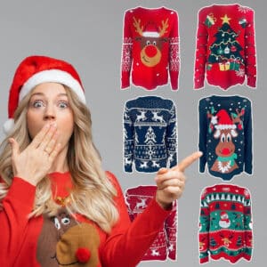 Jule Sweater - Mange Sjove Modeller og Farver - S-024 - Large