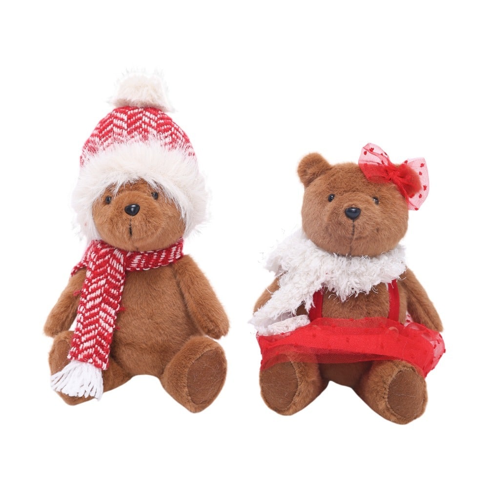 Julebamse 38 cm høj -Med sløjfe