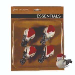 Julefugle med klips 4-pak