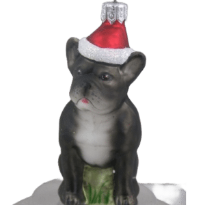 Julekugle Fransk Bulldog sort