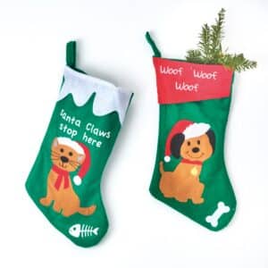 Julesok grøn med kat eller hund - Kat