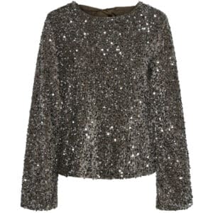 PIECES dame bluse PCKAM - Morel Silver sequins