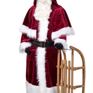 Deluxe Vinrød Julemandsfrakke Kostume